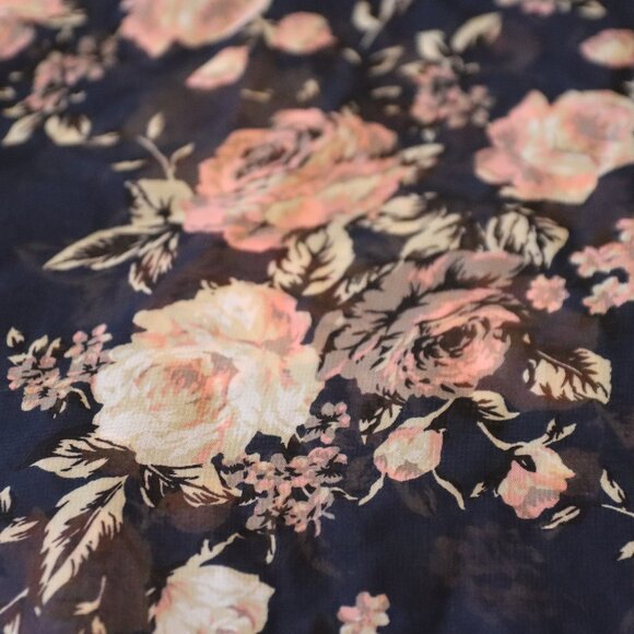 Emory Park Sheer Blue Floral Kimono Style Cover Up Size Medium Swim Beach Summer - Picture 4 of 11